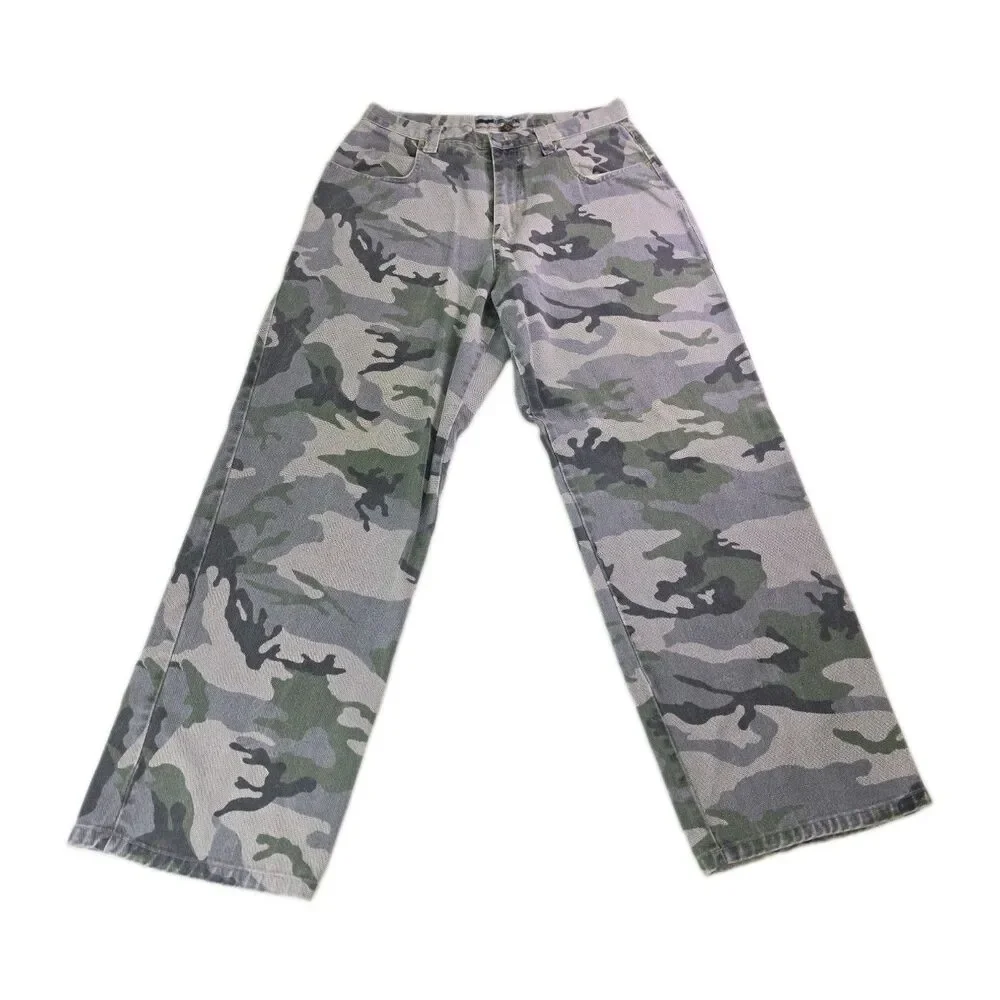 Rare BC Ethic Trousers Enduro Camo Y2K 1990s Baggy USA Skater 36x32 Cargo 2263